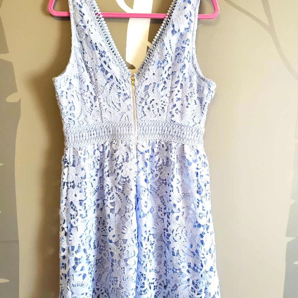 GUESS short cocktail dress - baby blue - size L - Picture 3 of 5